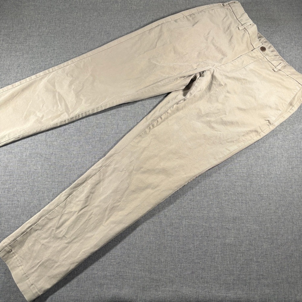 Uniqlo Chino Pants Mens 32x34 (Fits 32x30) Beige Slim Fit Stretch Cotton